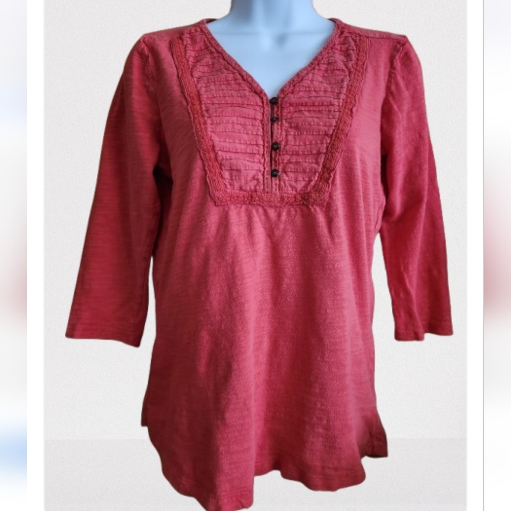 Eddie Bauer Cotton 3/4 Sleeve Size S